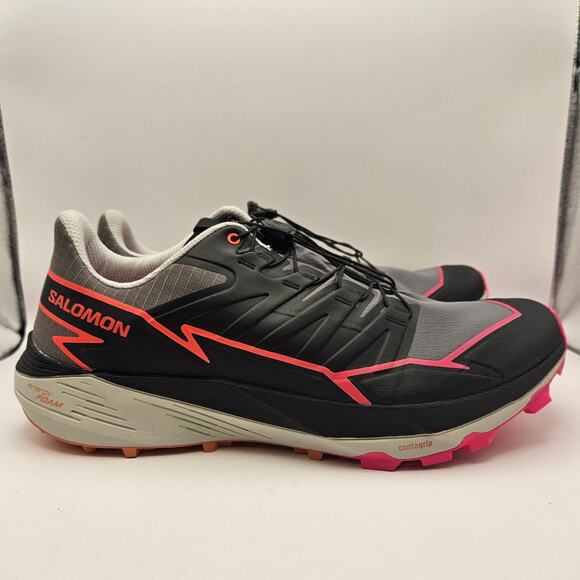 SALOMON MEN\'S 11.5 THUNDERCROSS BLACK HOT PINK TRAIL RUNNING SHOES NWOB main image 5